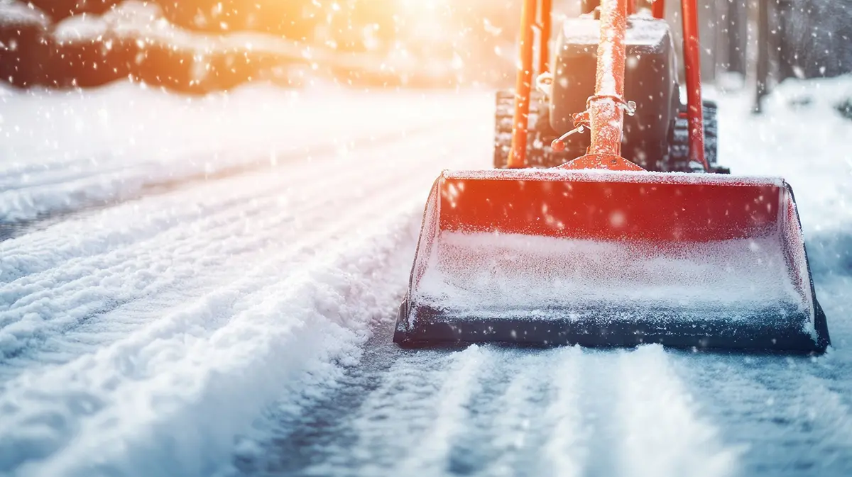 Close-up of deicing salt being applied to a walkway