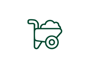 The United Land Services icon shows a lawn mower, rake, and grass blades representing landscape maintenance services.